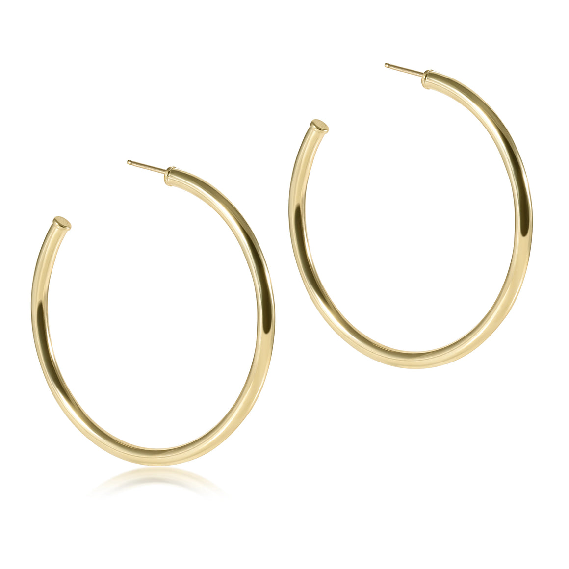 eNewton | Round Gold 2" Post Hoop 3mm - Smooth
