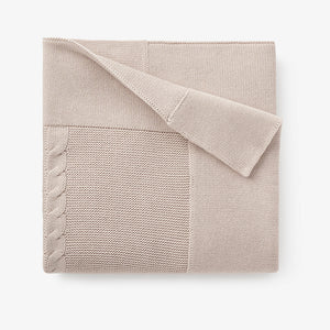 Elegant Baby | Cable Garter Knit Blanket - Taupe