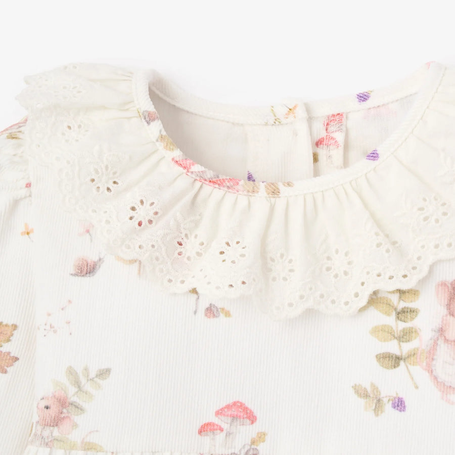 Elegant Baby | Magical Mouse Pin Cord Dress w/ Ruffle Lace Collar
