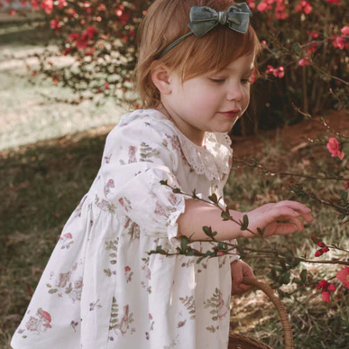 Elegant Baby | Magical Mouse Pin Cord Dress w/ Ruffle Lace Collar