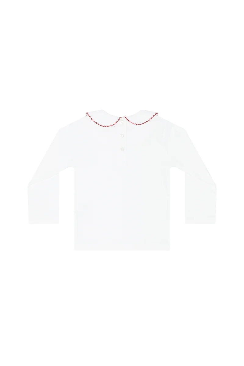 Elise Peter Pan Collar Shirt -Red