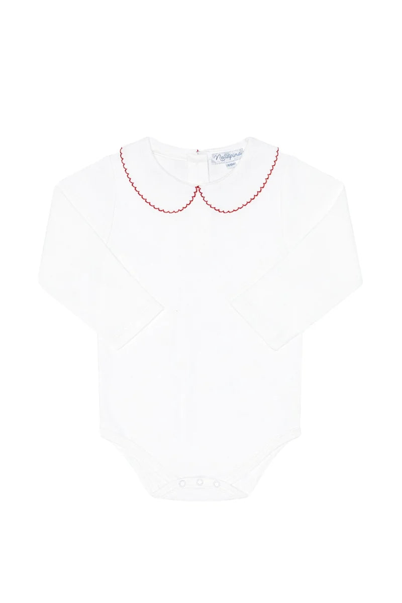 Elise Peter Pan Collar Onesie - Red