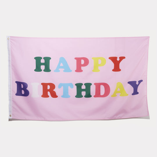 Over The Moon | Happy Birthday Flag