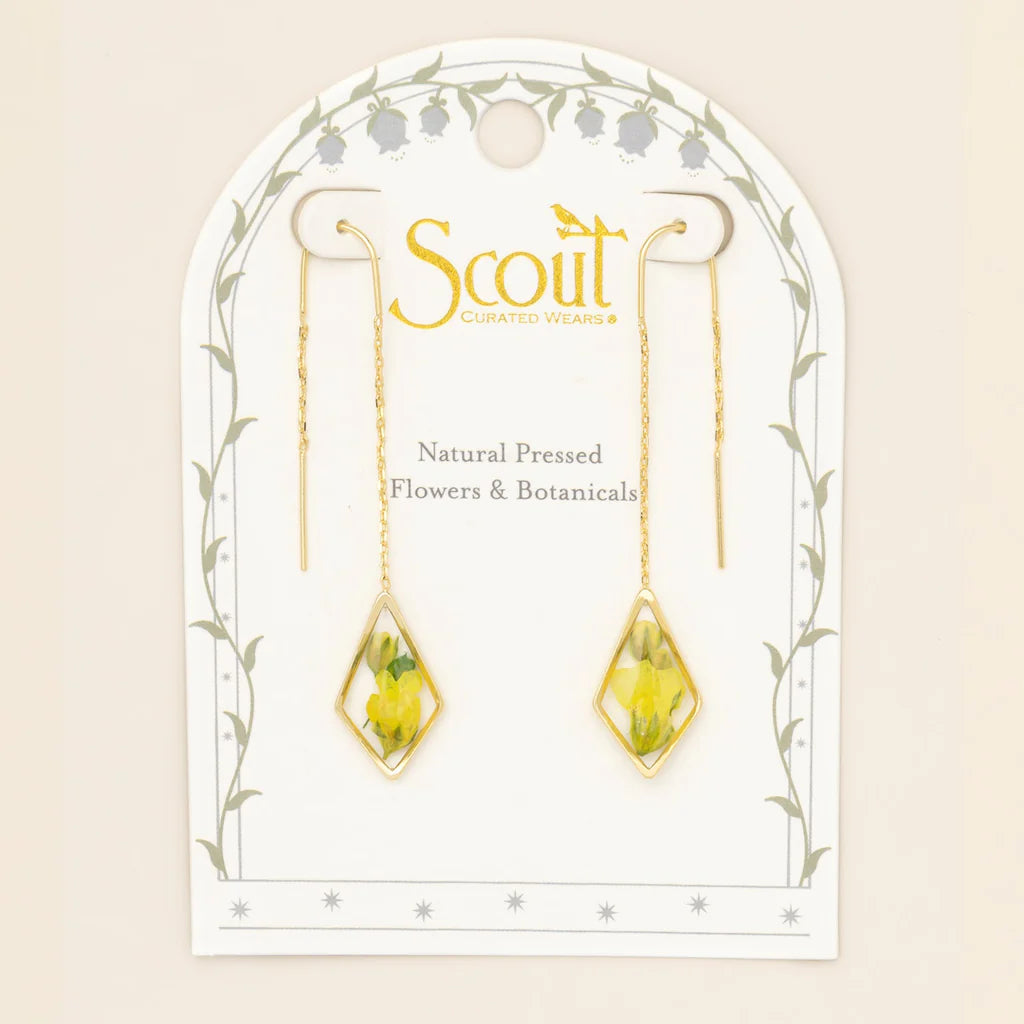 Pressed Flower Thread Earring