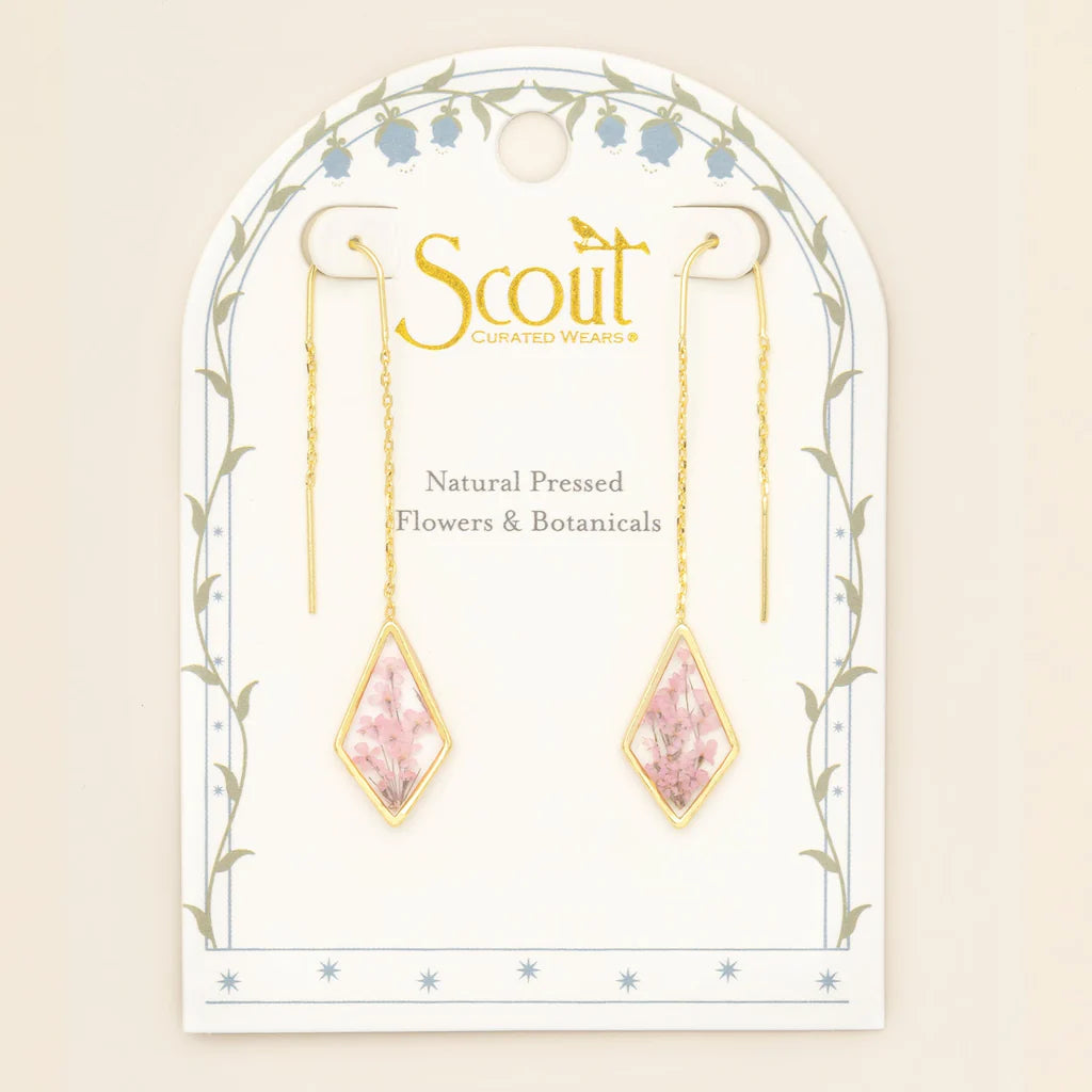 Pressed Flower Thread Earring