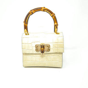 Germán Fuentes | Helen Leather Bag with Bamboo Handle