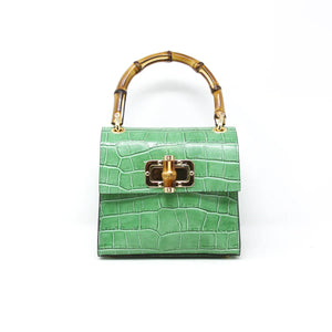 Germán Fuentes | Helen Leather Bag with Bamboo Handle