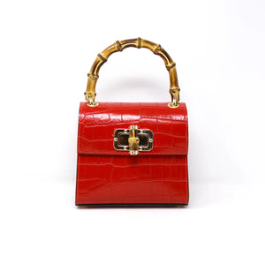 Germán Fuentes | Helen Leather Bag with Bamboo Handle