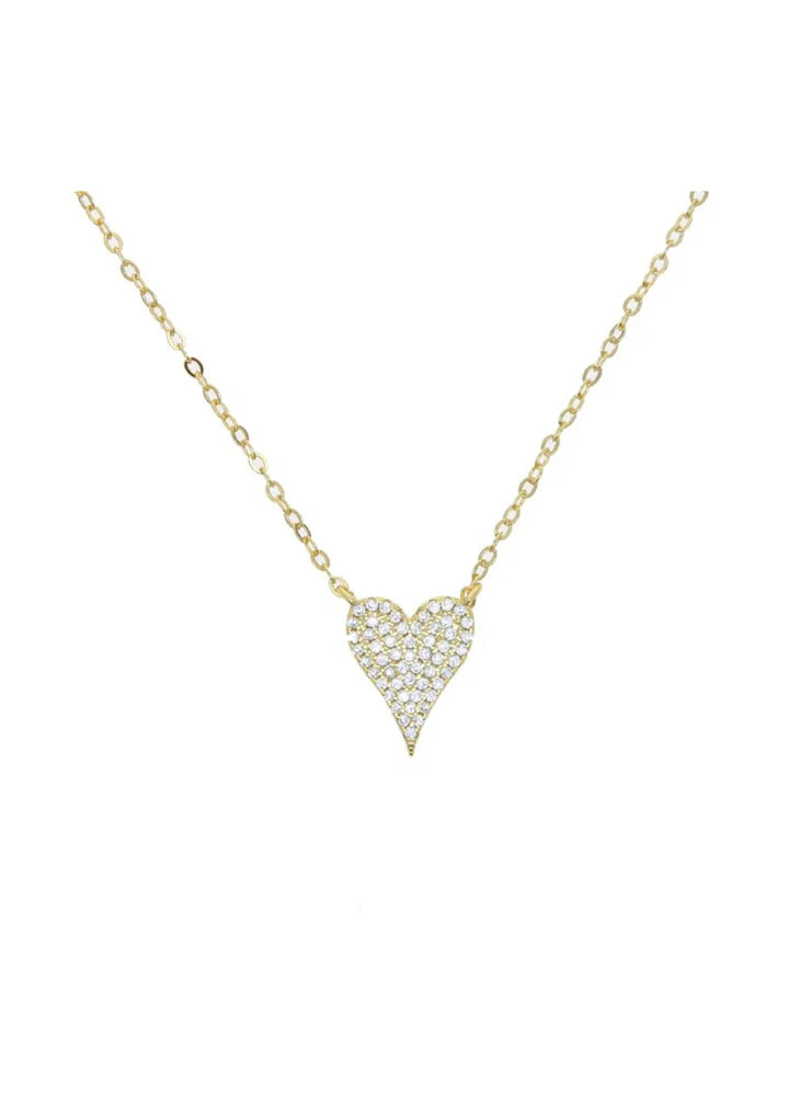 Dylan Pave Heart Necklaces