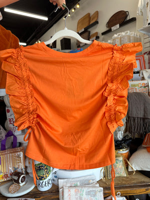University of Tennessee Ruffle Short Sleeve - Orange