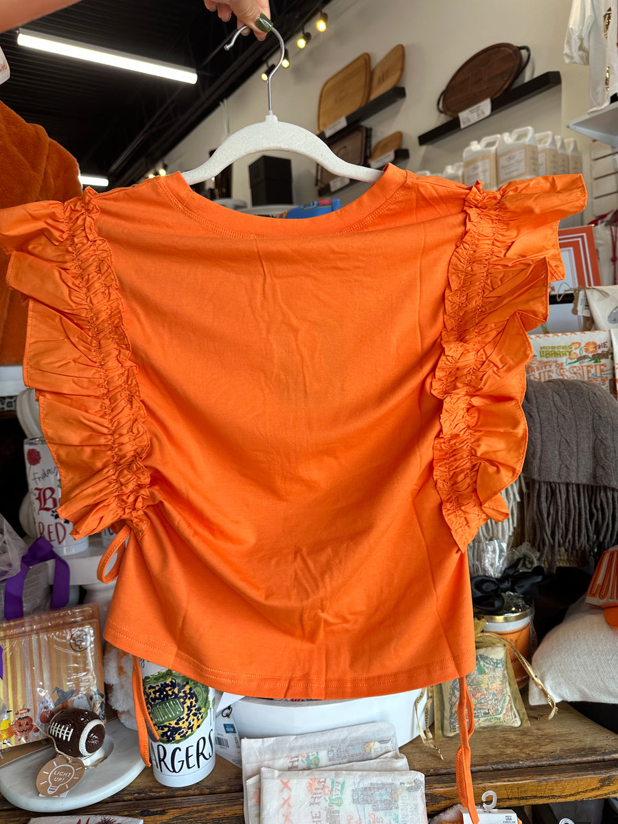 University of Tennessee Ruffle Short Sleeve - Orange
