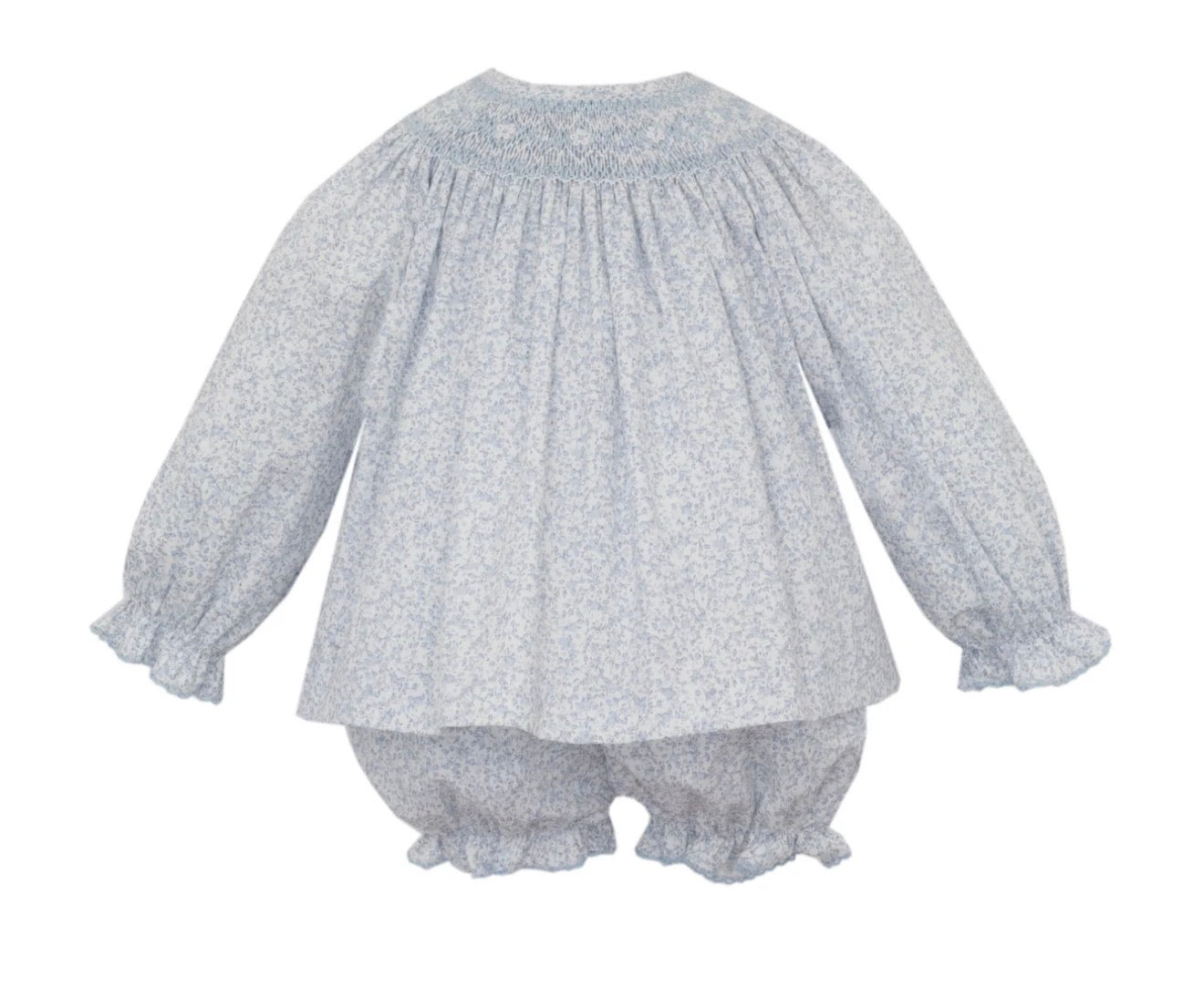 Long-sleeve Bishop Bloomer Set with Hand-smocking - Grace