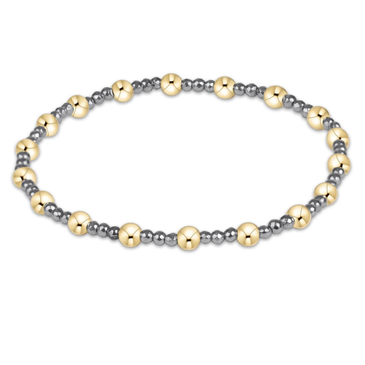 Sincerity Silver Faceted Hematite 2mm Bracelet