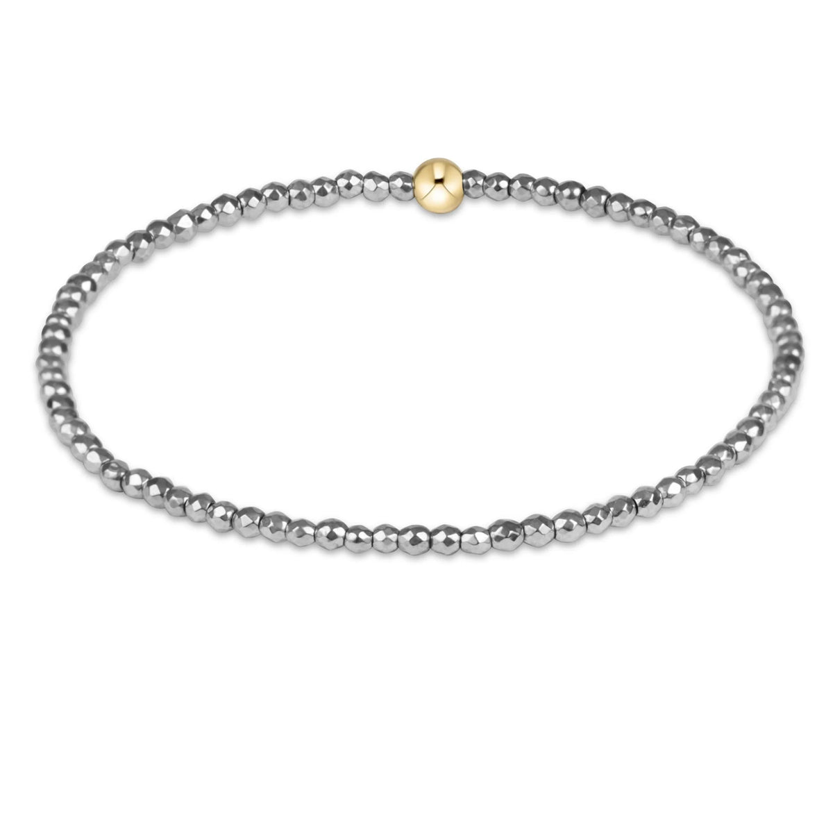 Extends Classic Silver Faceted Hematite 2mm Bracelet
