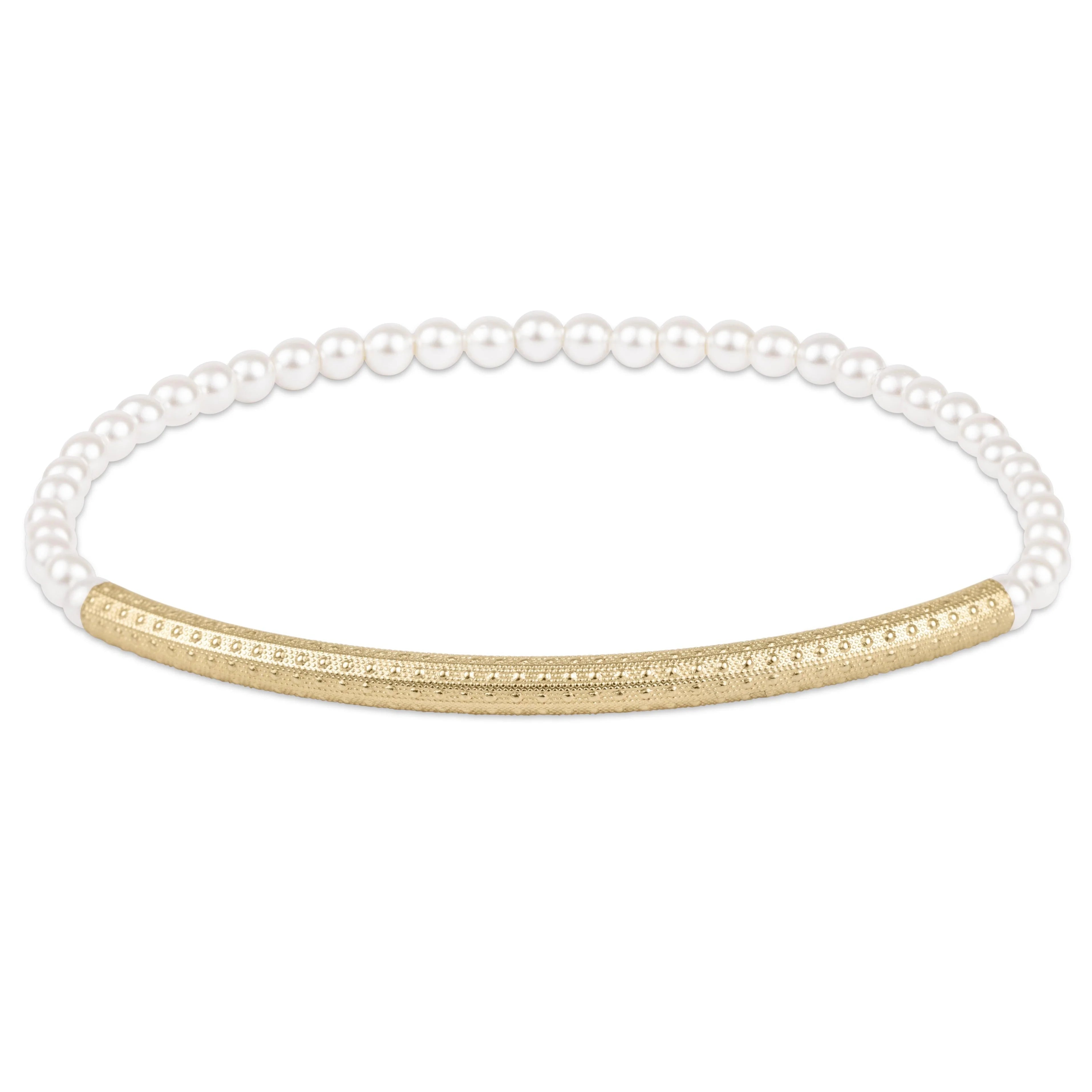 Bliss Bar Textured Pearl 3mm Bracelet