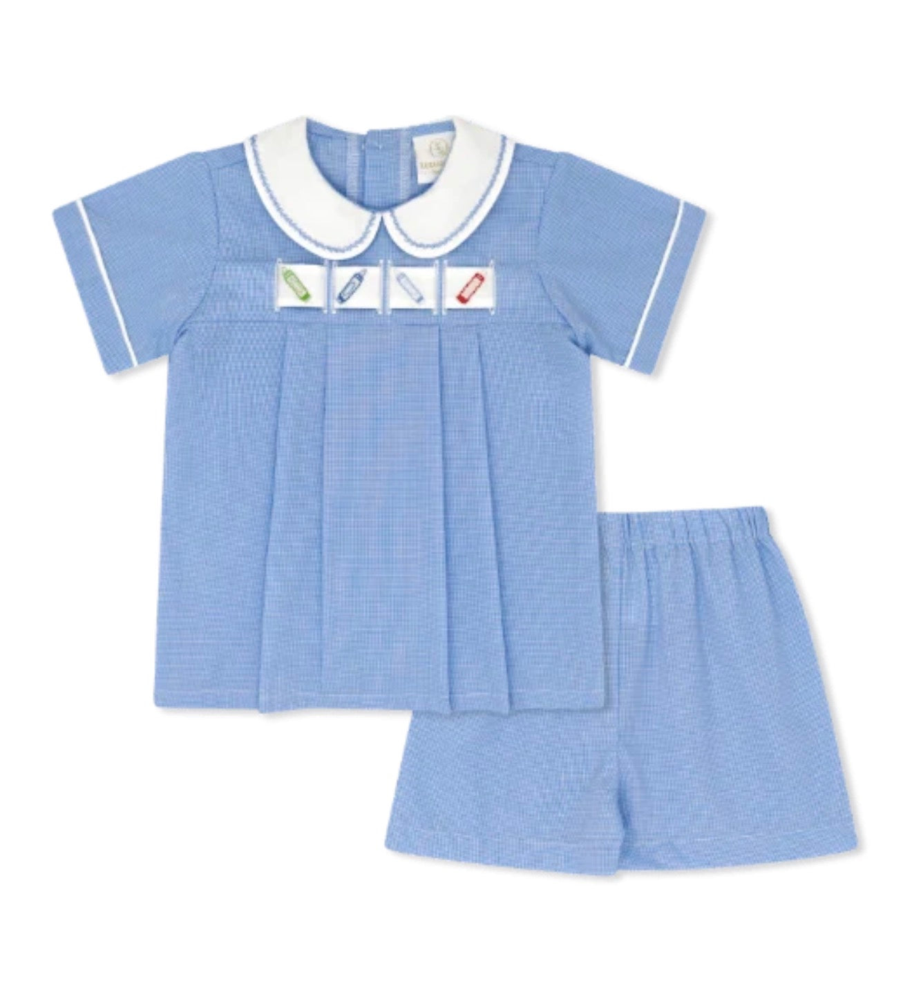 Noah Ribbon Short Set - River Royal Minigingham