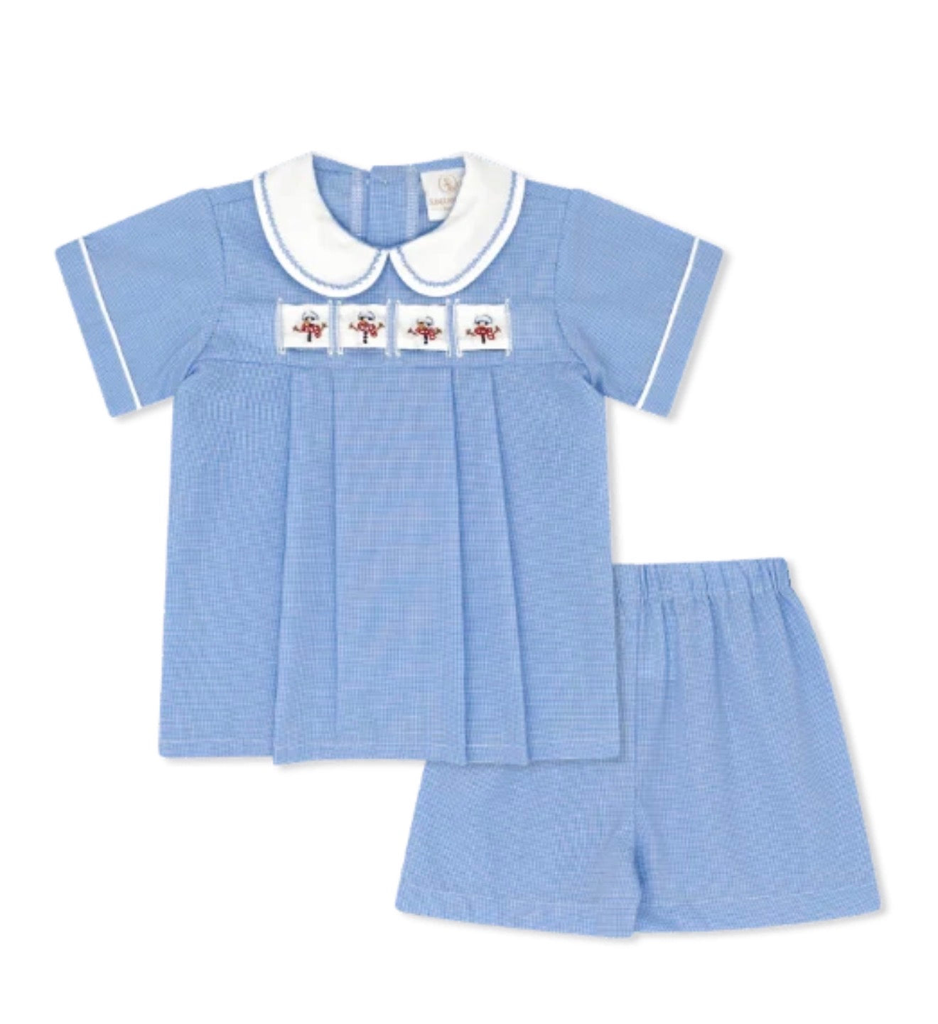 Noah Ribbon Short Set - River Royal Minigingham