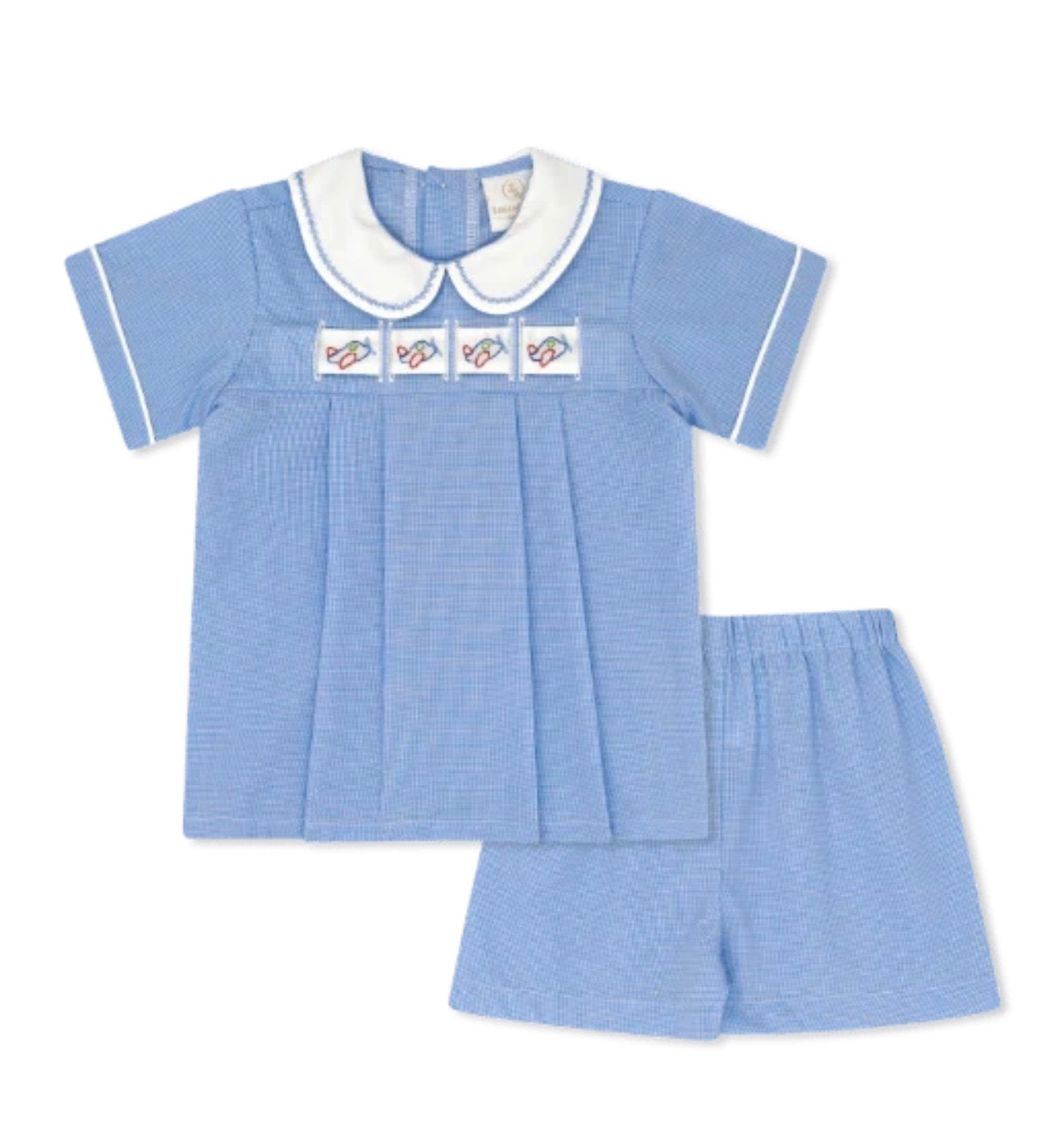 Noah Ribbon Short Set - River Royal Minigingham
