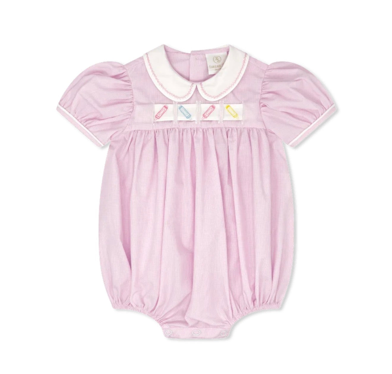 Ruth Ribbon Bubble - Baby Pink Minigingham