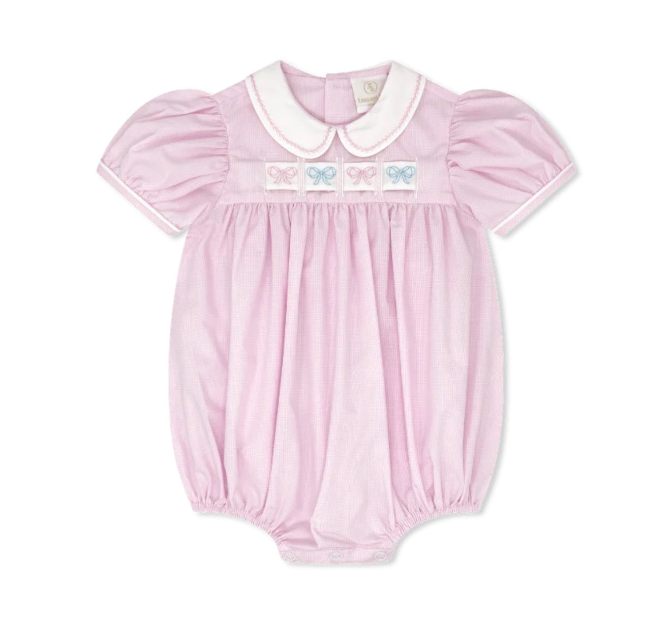 Ruth Ribbon Bubble - Baby Pink Minigingham