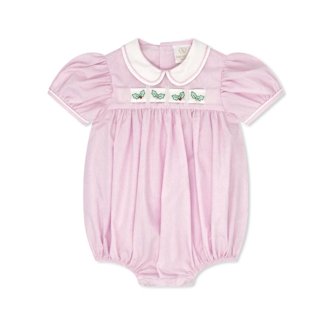 Ruth Ribbon Bubble - Baby Pink Minigingham