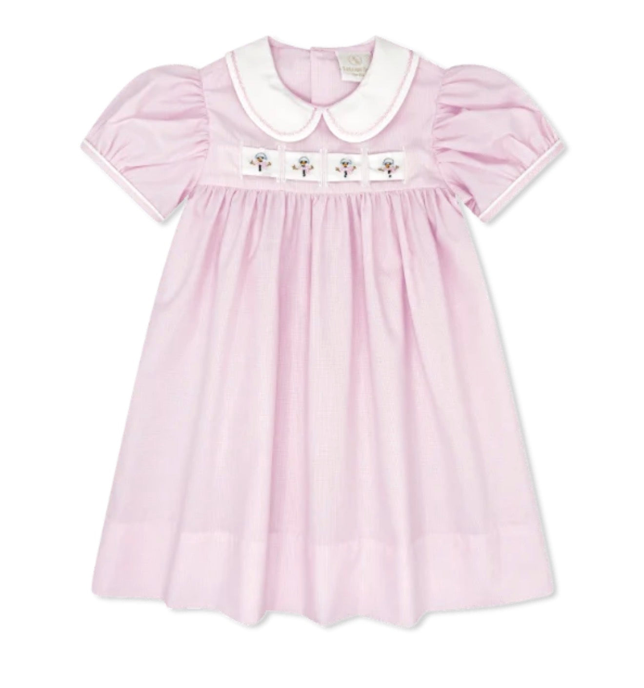 Ruth Ribbon Dress - Baby Pink Minigingham