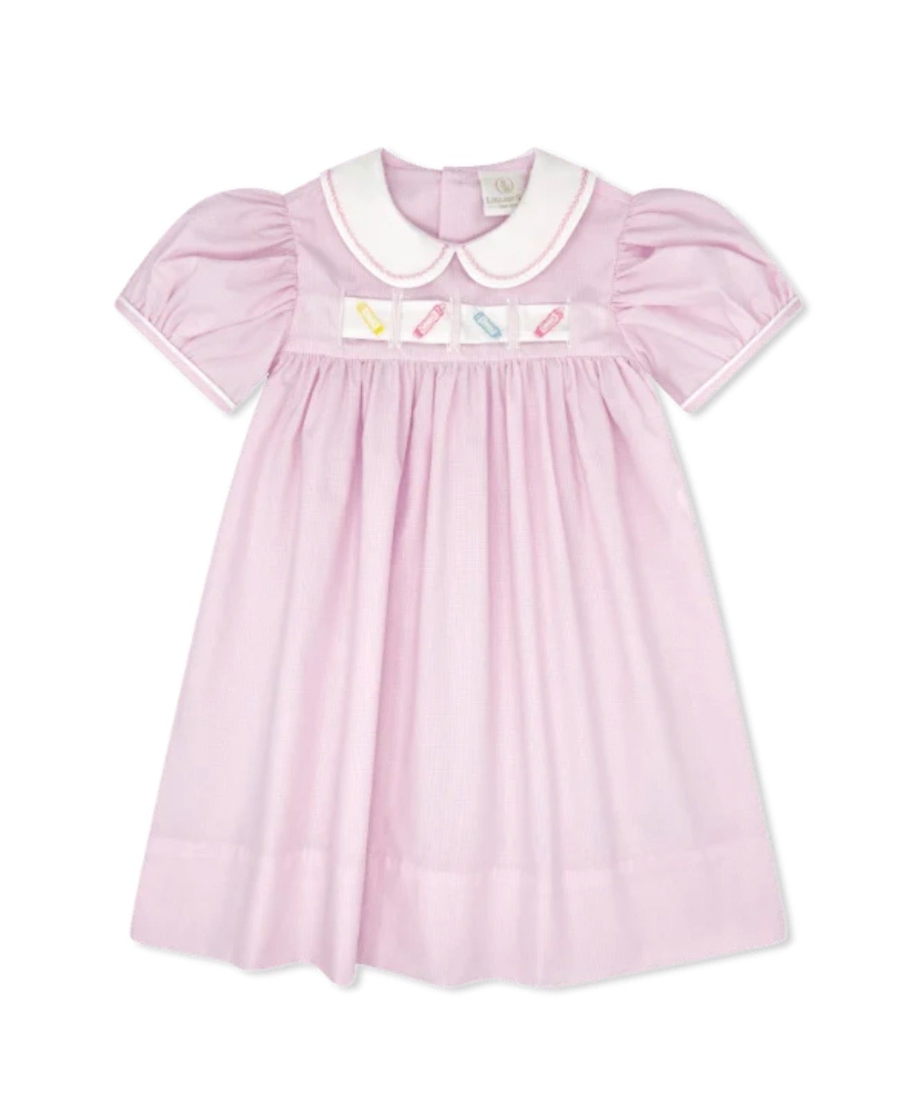 Ruth Ribbon Dress - Baby Pink Minigingham