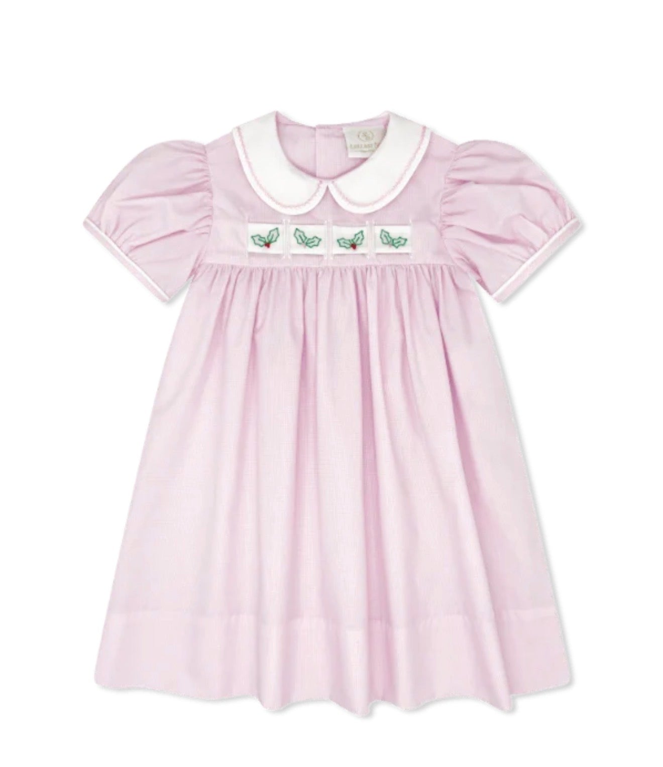 Ruth Ribbon Dress - Baby Pink Minigingham