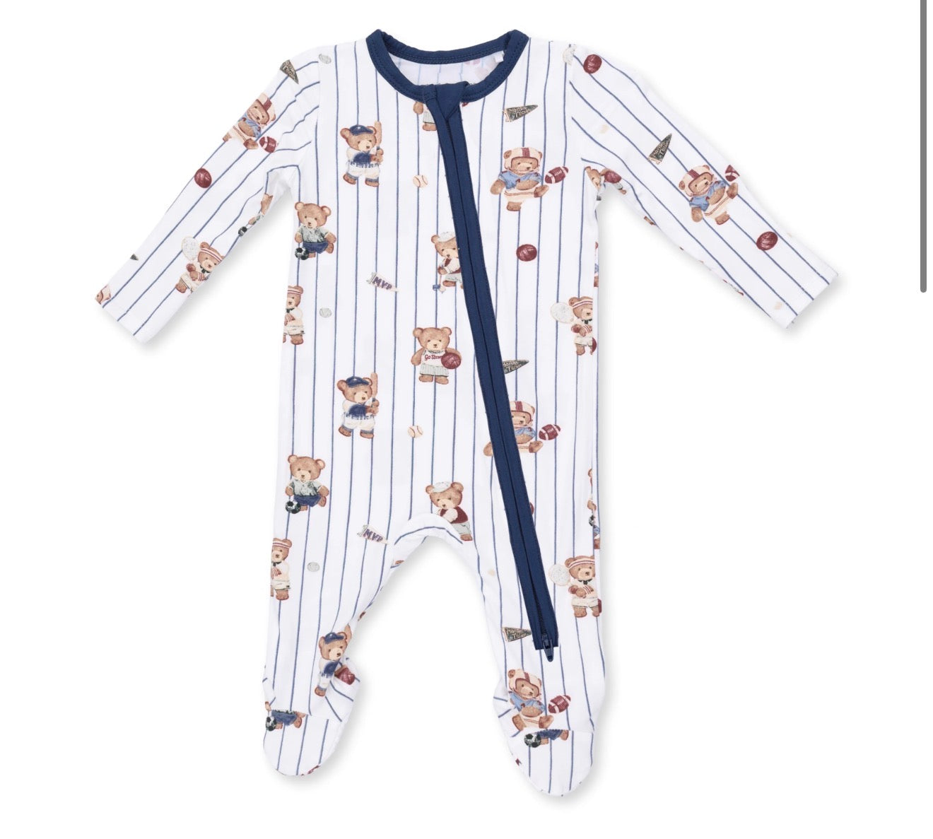 Mixed Sports Bears 2 Way Zipper Footie