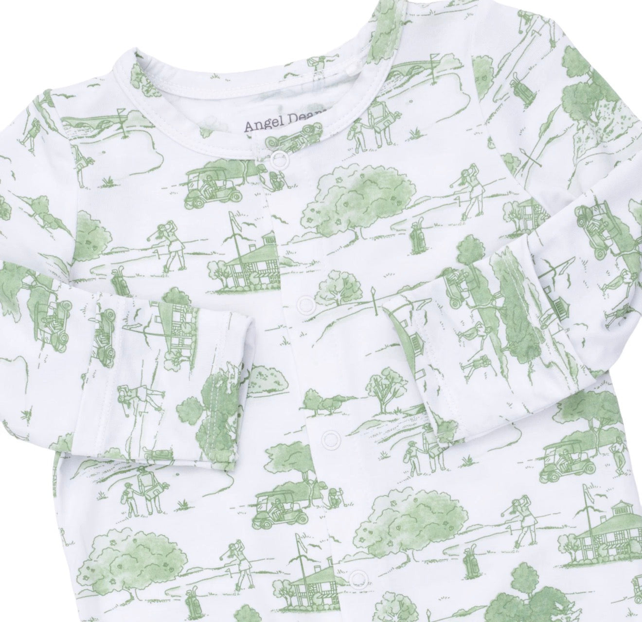Golf Toile Green Convertible Gown and Beanie Hat