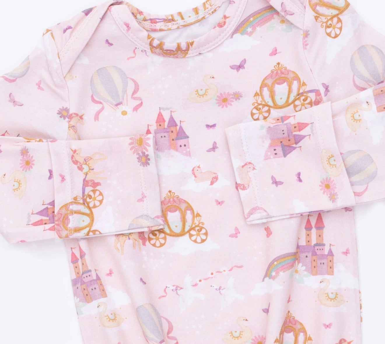 Princess Unicorns & Castle Knotted Gown & Knotted Hat Set