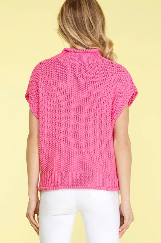 Laurel Pink Short Drop Shoulder Sweater