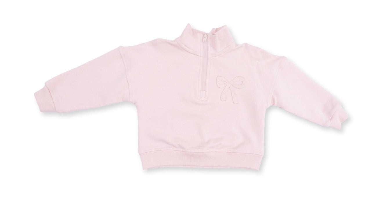 Veiled Pink Bows Half Zip Sweatshirt