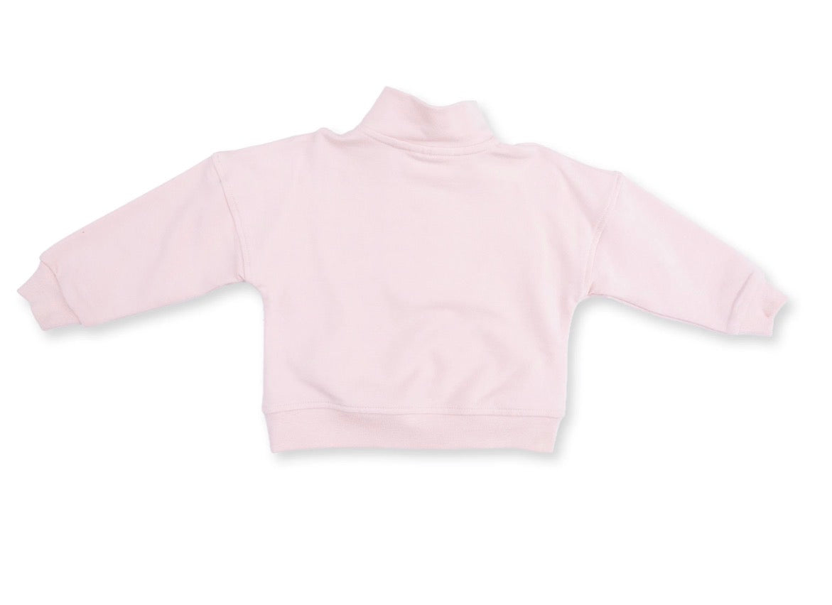 Veiled Pink Bows Half Zip Sweatshirt