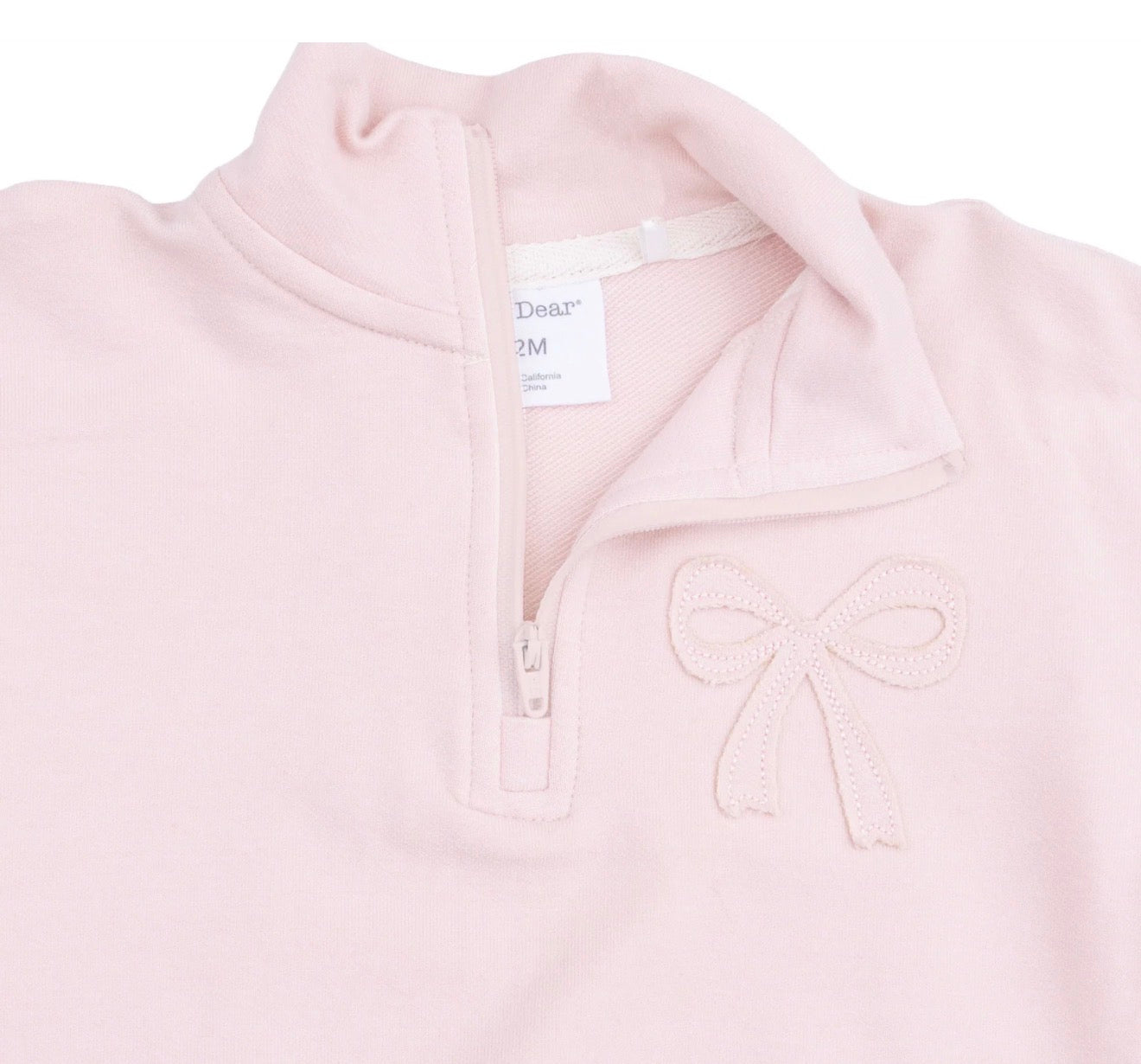 Veiled Pink Bows Half Zip Sweatshirt