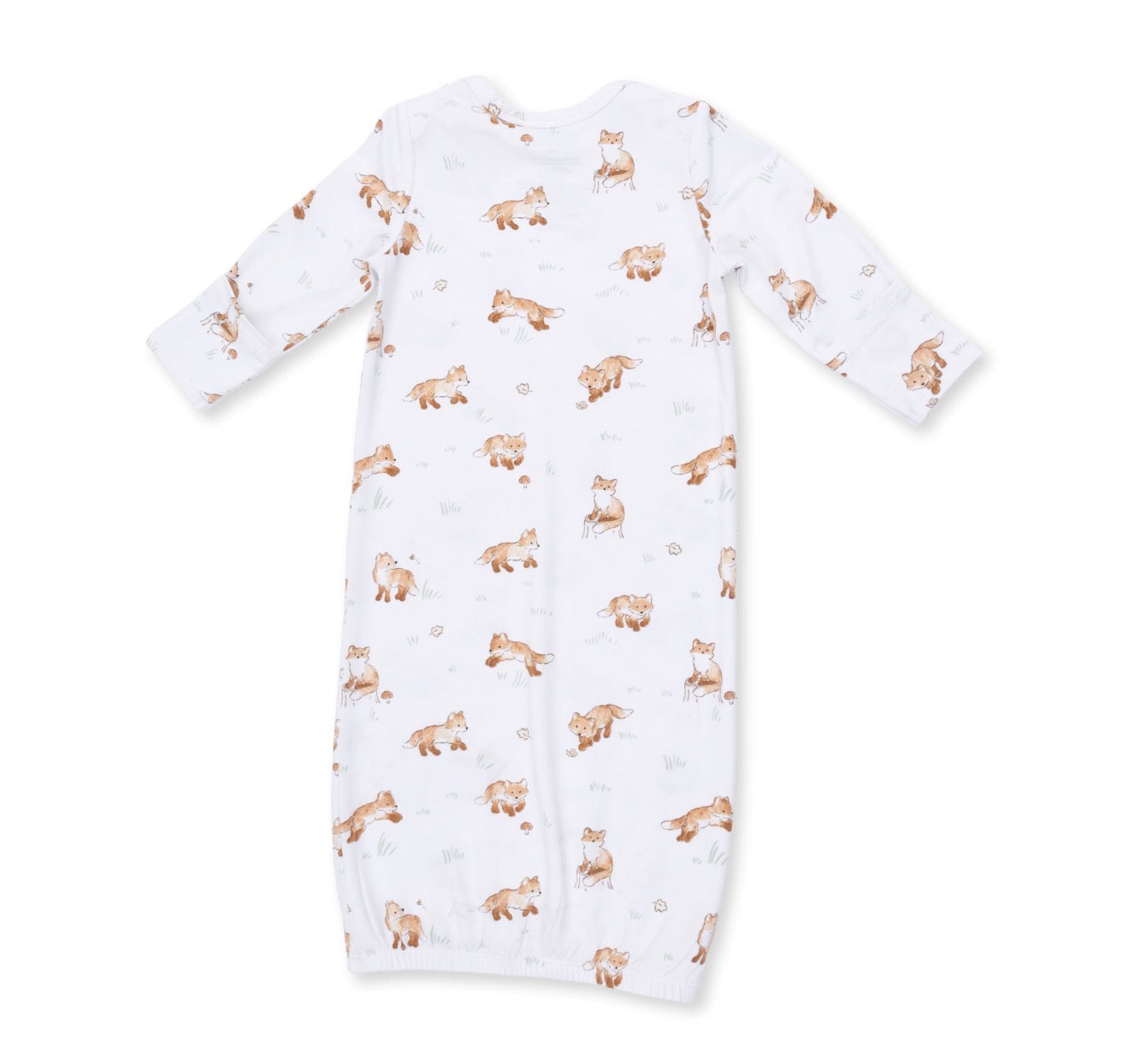 Little Explorer Fox- Lap Shoulder Knotted Gown & Knotted Hat Set
