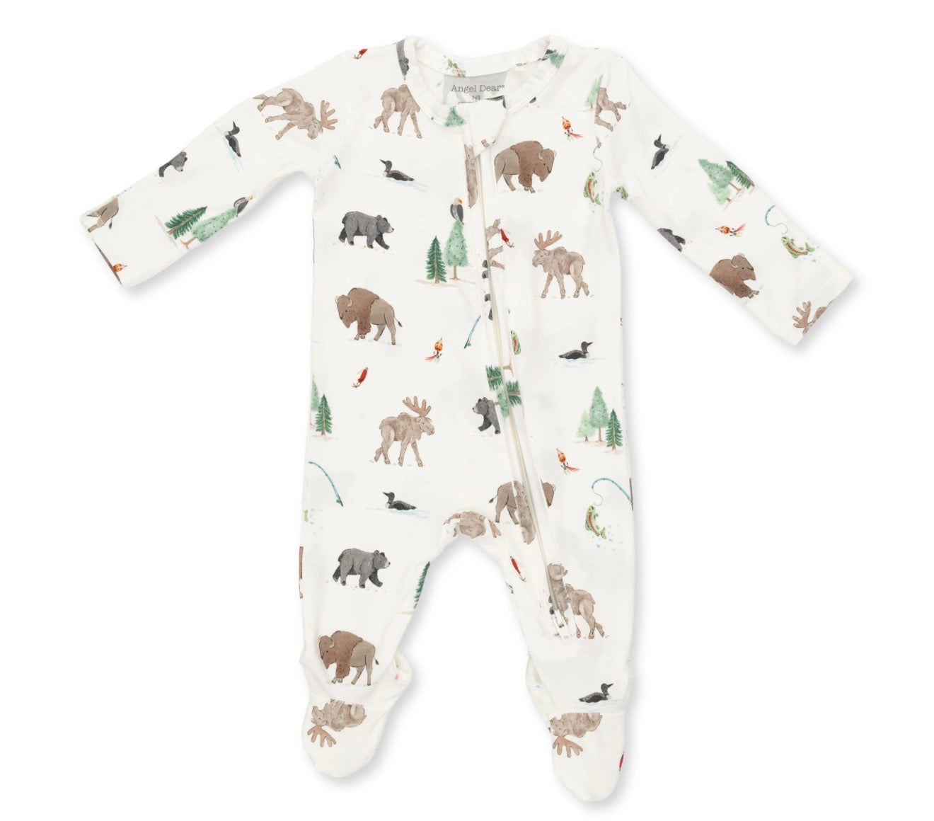 Northern Woodland Animals 2-Way Zipper Footie