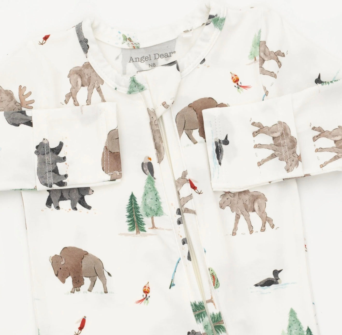Northern Woodland Animals 2-Way Zipper Footie