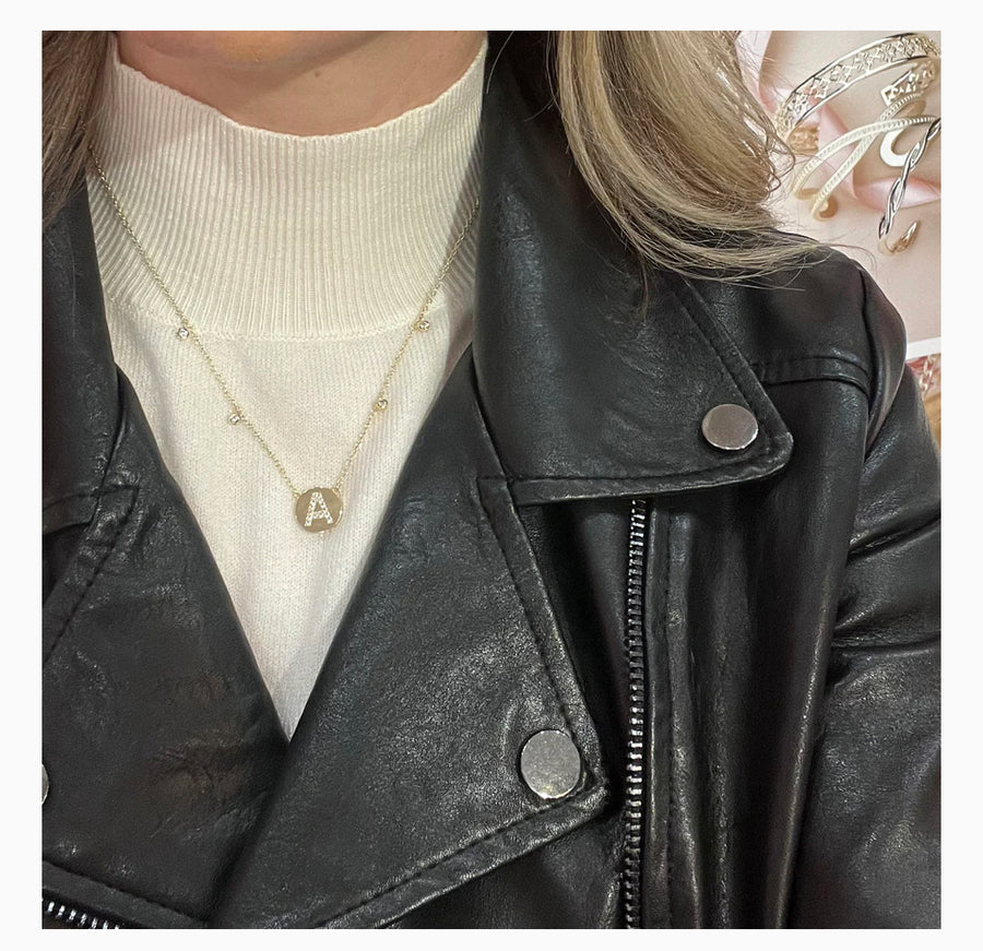 Natalie Wood | Shine Bright Circle Initial Necklace
