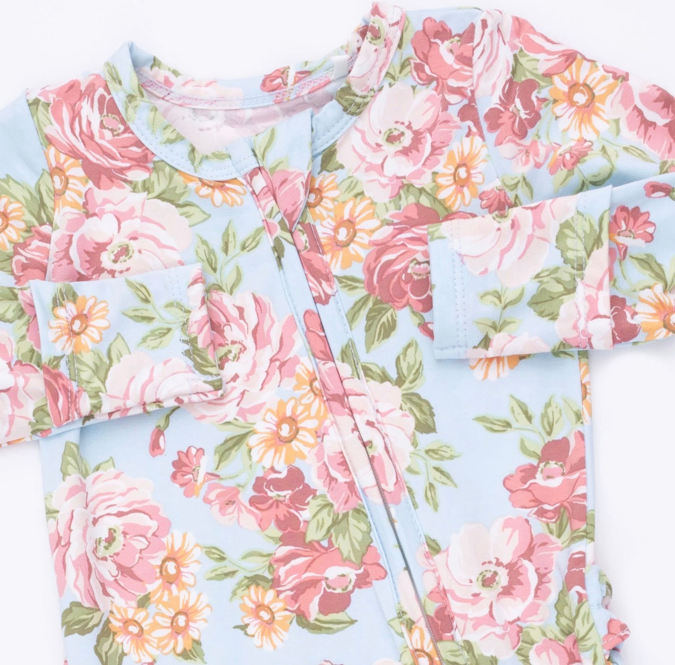 Angelina 2 Way Ruffle Back Zipper Footie
