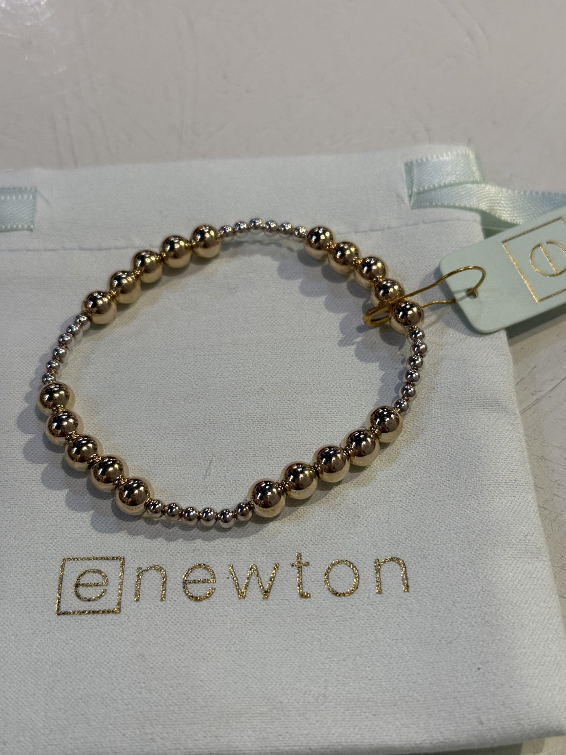 eNewton | Classic Blissful Pattern Mixed Metal Bracelet - 6mm