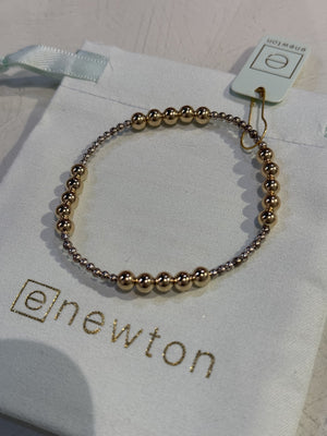 eNewton | Classic Blissful Pattern Mixed Metal Bracelet - 5mm