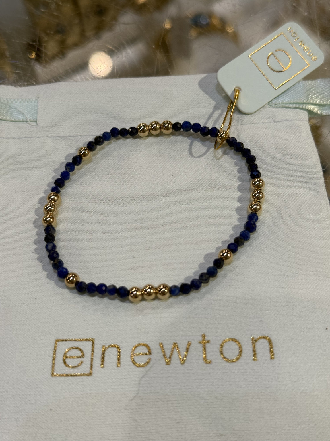 eNewton | Worthy Pattern 3mm Bead Bracelet - Lapis