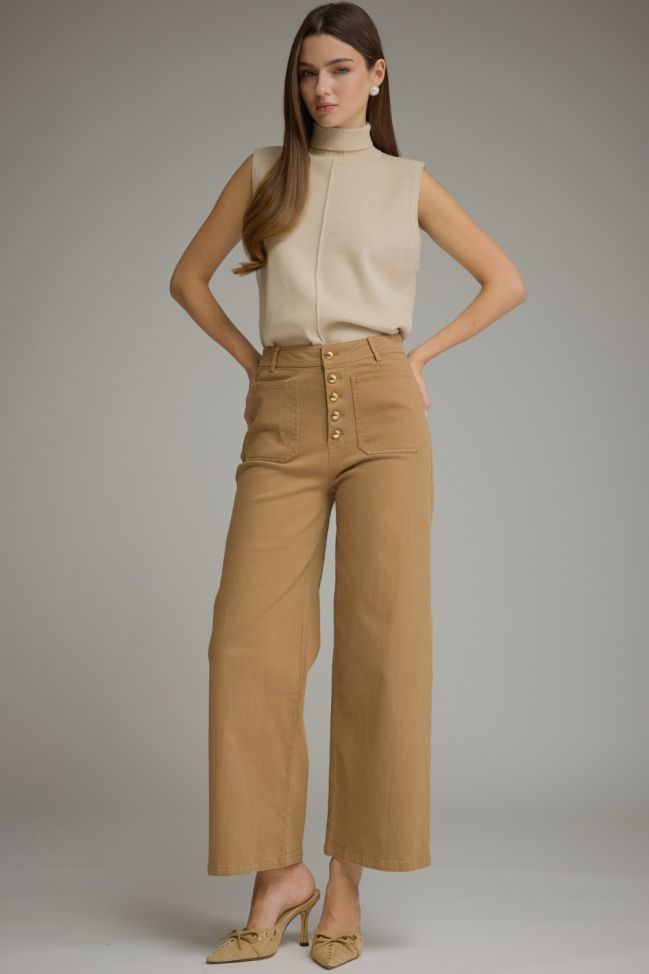 Zolie Tan Wide Leg Pants