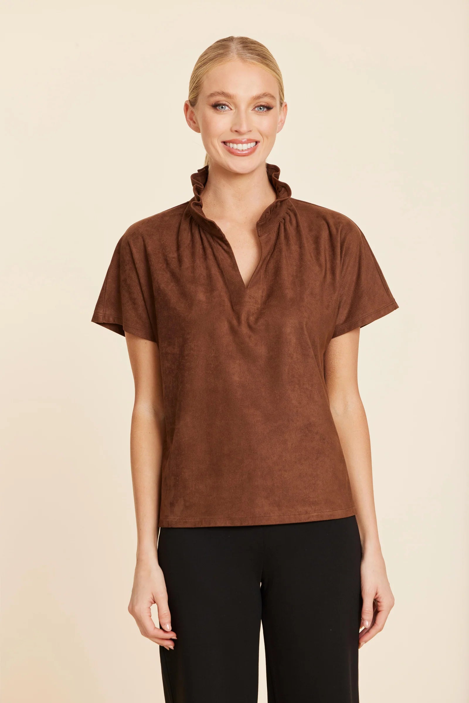 Liv Ruffle Collar Top