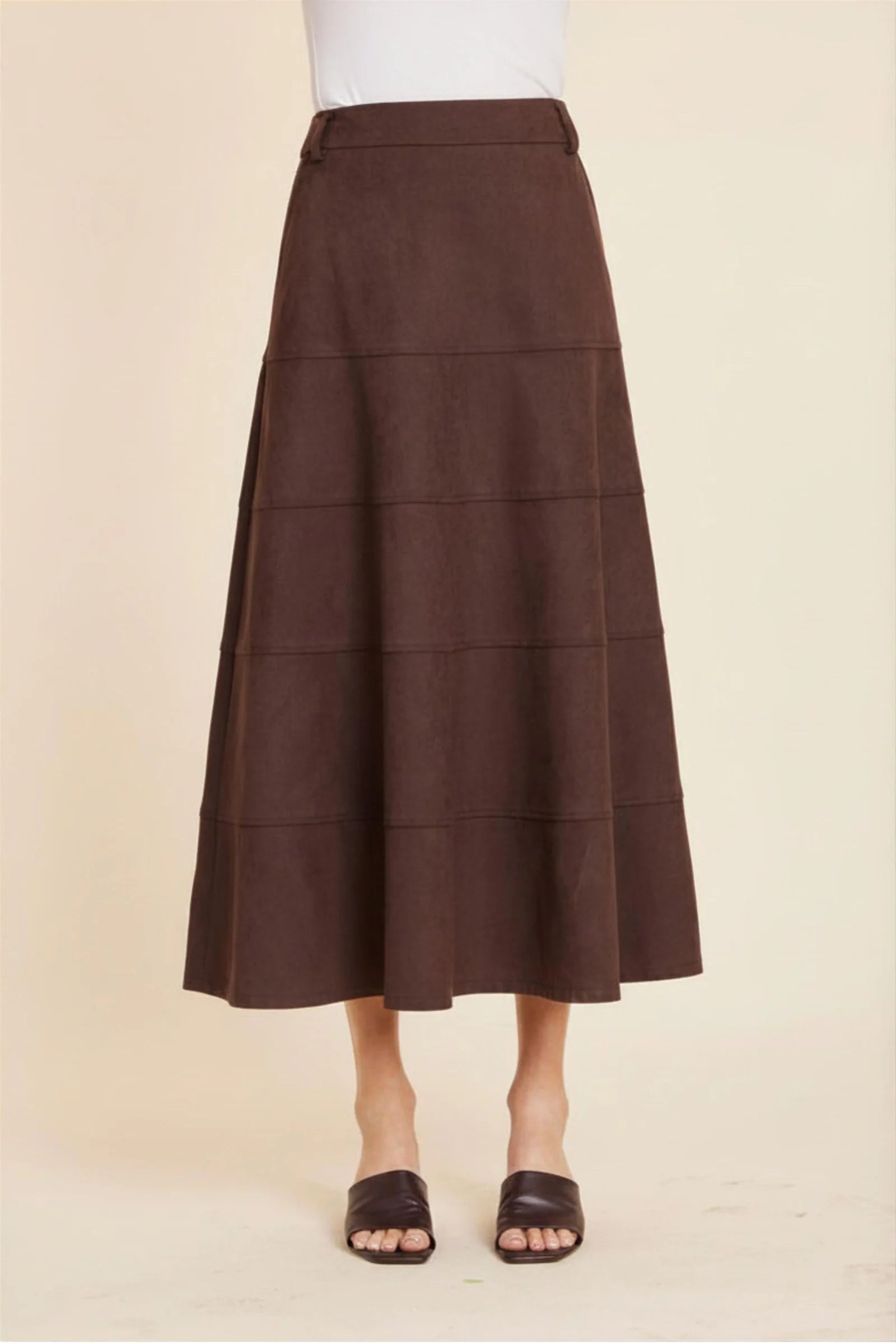 Isabella Faux Suede Coffee Skirt