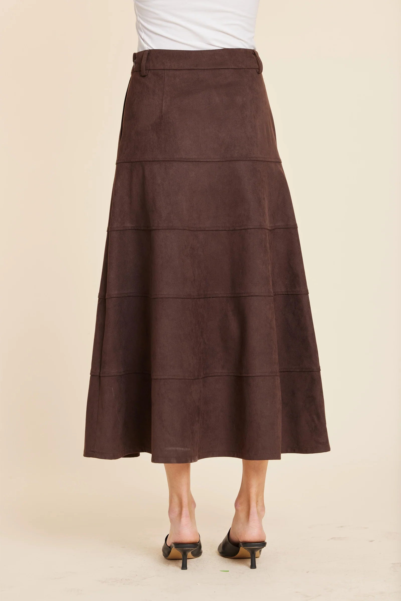 Isabella Faux Suede Coffee Skirt