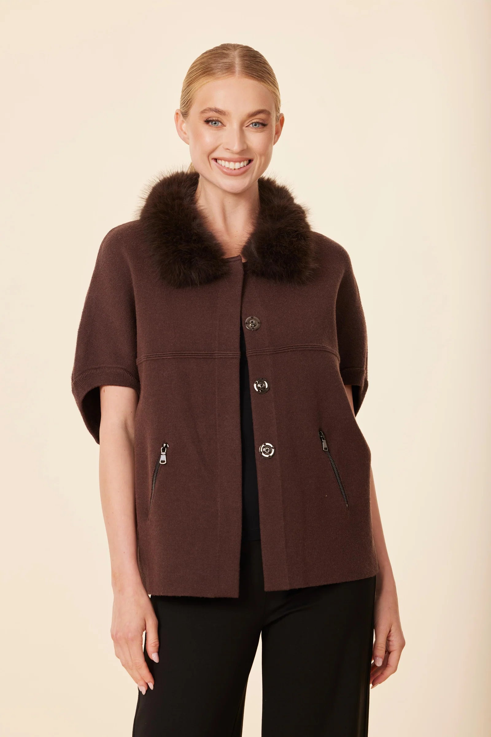 Eliana Fur Trimmed Cardigan