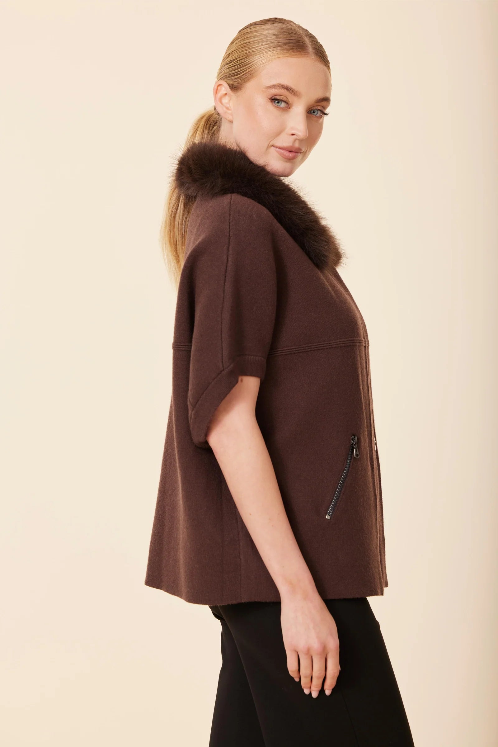 Eliana Fur Trimmed Cardigan