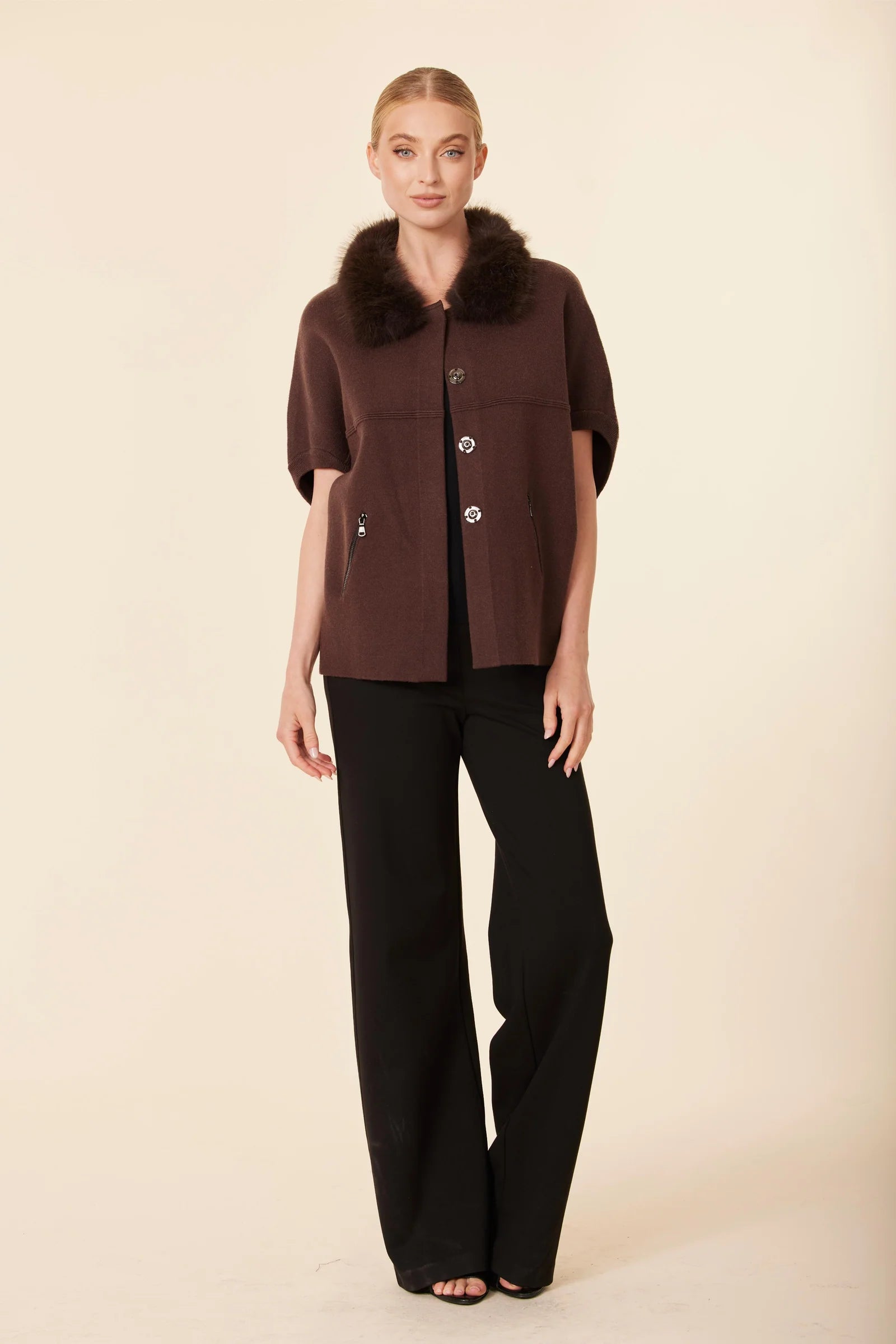 Eliana Fur Trimmed Cardigan